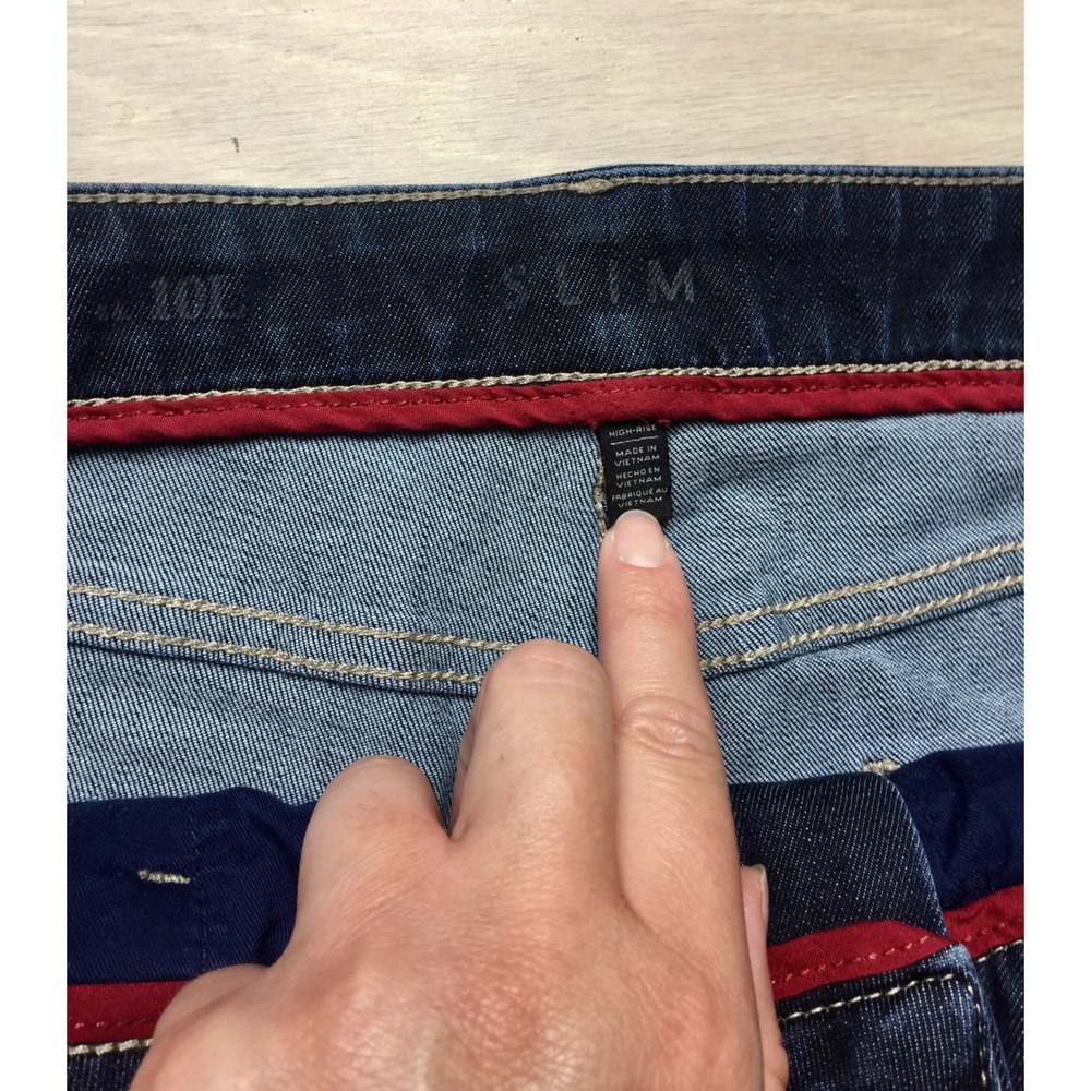 White House Black Women Dark Wash High Rise Slim Leg Jeans Size 10L Indigo Denim - Picture 5 of 7